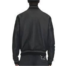 Off White Leather Black Leather Varsity Jacket