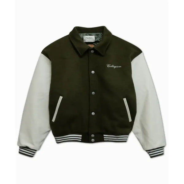 Olive-Green-Varsity-Jacket