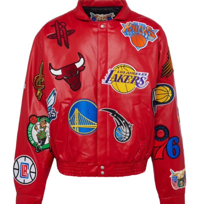 Jeff Hamilton NBA Teams Mosaic Leather Jacket Custom Luxury Sports