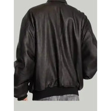 Oversized Black Leather Jacket