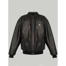Oversized Black Leather Jacket