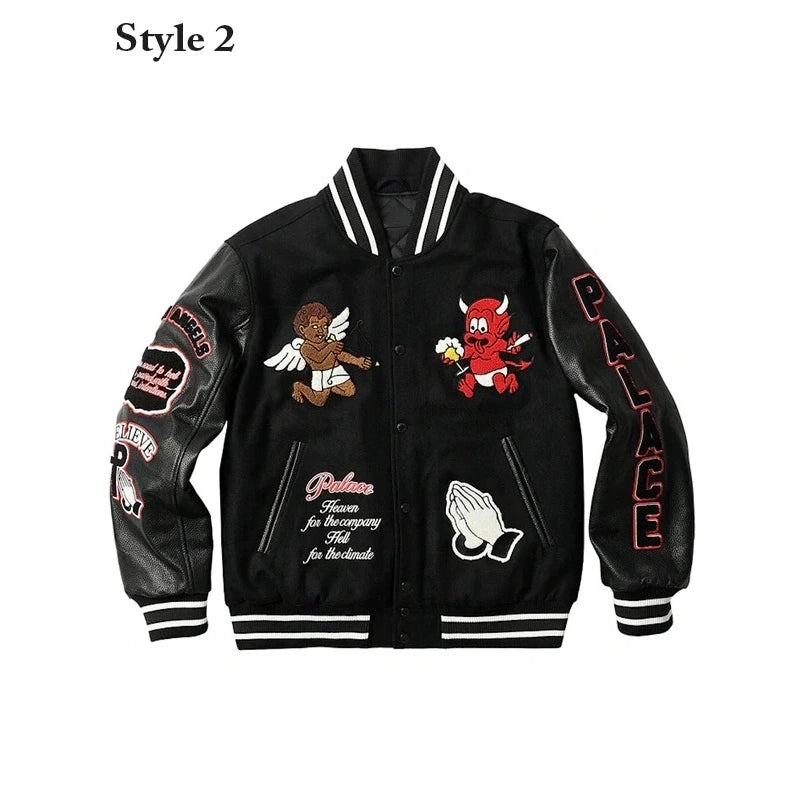 Palace Fallen Angels Varsity Jacket Black – Vintage Jacket