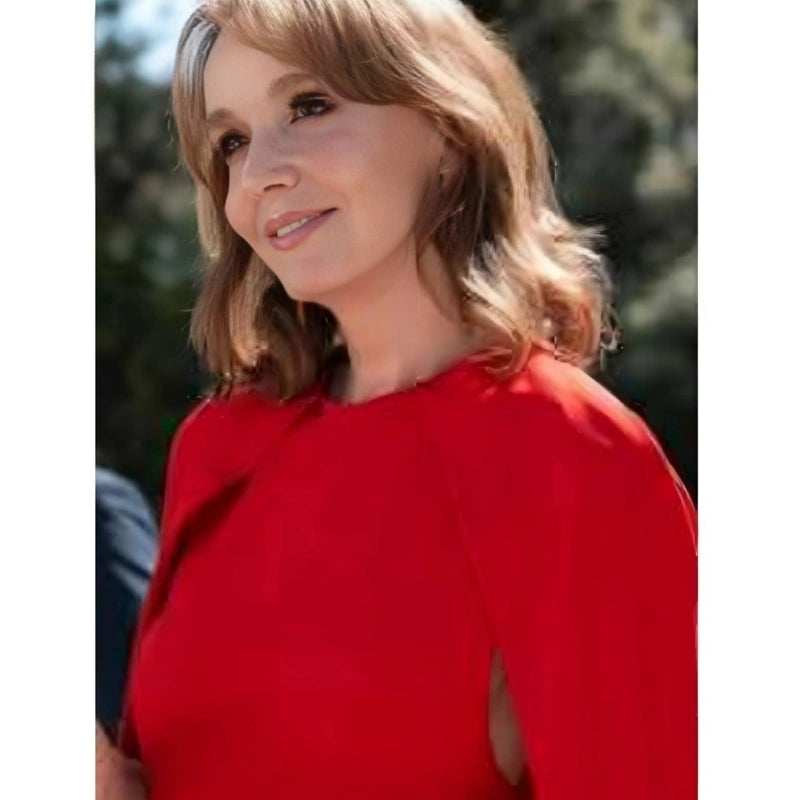 Emily in Paris S5 Sylvie Grateau Crepe Red Dress Wool / S / Women