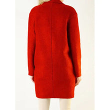 Red Boucle Double Wool Coat