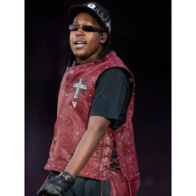 Don Toliver Coachella Red Leather Vest