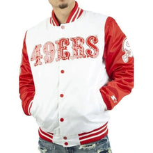 San Francisco 49ers White and Red Satin Jacket