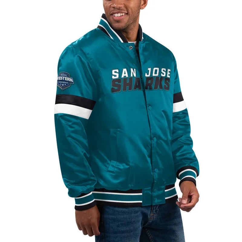 San Jose Sharks Blue Starter Jacket – Classic NHL Fan Gear