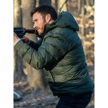 Scott Eastwood Alarum 2025Green Puffer Jacket