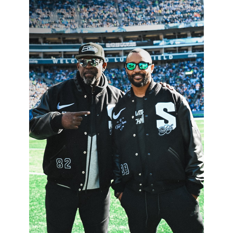 Matt Hasselbeck Seattle Seahawks Black Letterman Jacket – Vintage