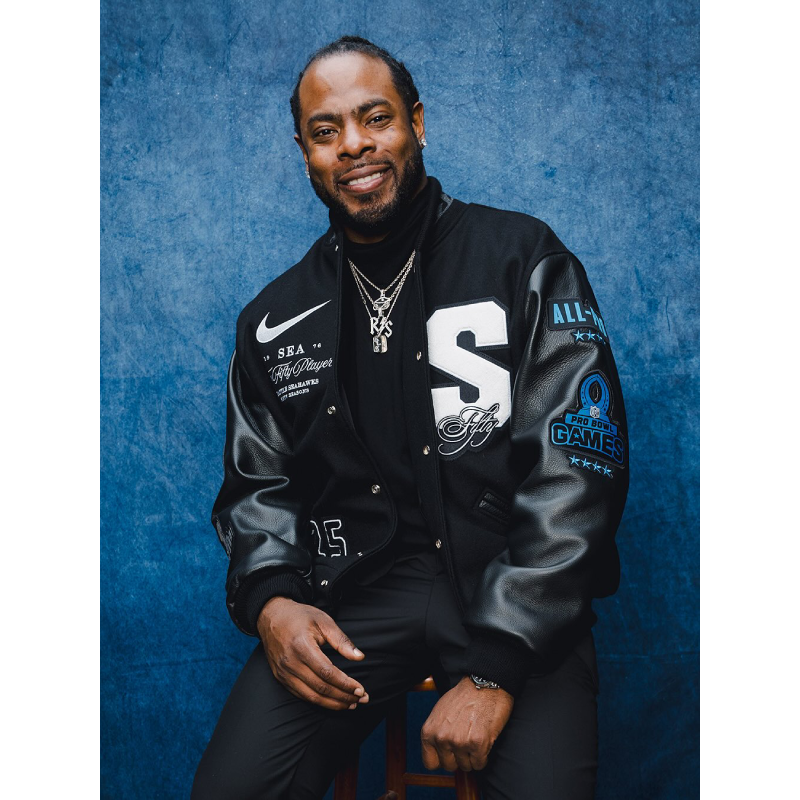 Matt Hasselbeck Seattle Seahawks Black Letterman Jacket – Vintage