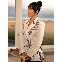 Bre Tiesi Selling Sunset Printed White Blazer