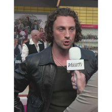 Aaron Taylor Kraven the Hunter 2023 Black Leather Jacket