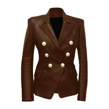 Kim Kardashian Double Breasted Leather Blazer
