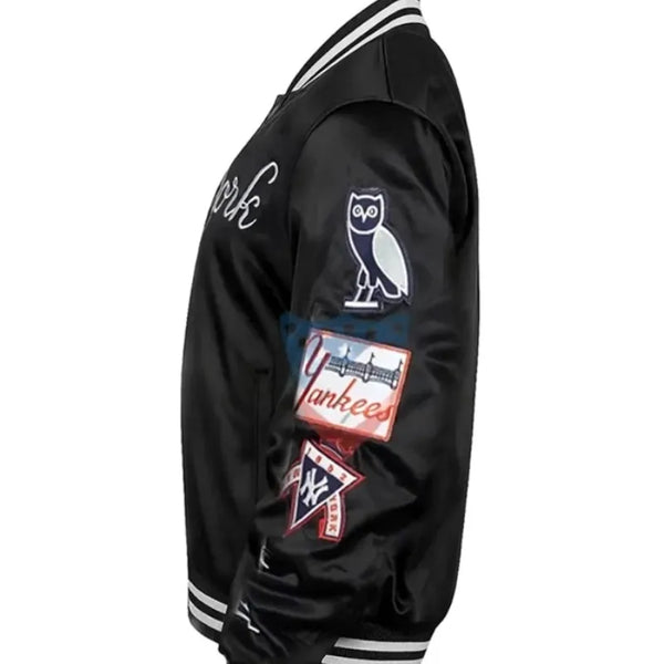 Exclusive Navy Yankees Full-Snap Varsity Satin Jacket – Vintage Jacket