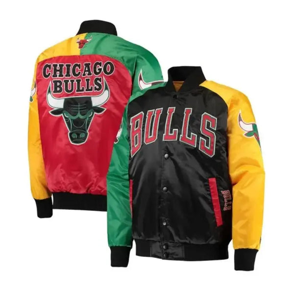 Red Varsity Letterman Chicago Bulls Leather Jacket - Jackets Expert