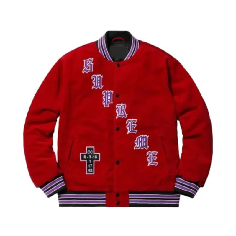 Supreme Old English Varsity Jacket – Vintage Jacket Supreme Old English Varsity Jacket – Vintage Jacket