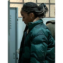 The Bear Sydney Adamu Hokusai Green Puffer Jacket