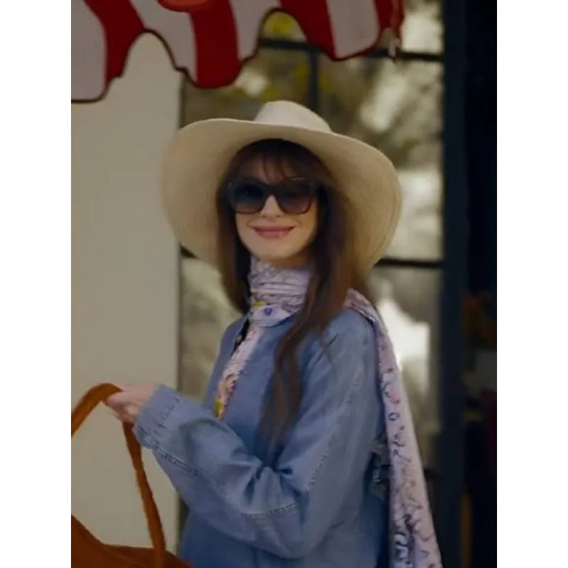 anne hathaway denim dress The Idea of You Anne Hathaway Denim Dress