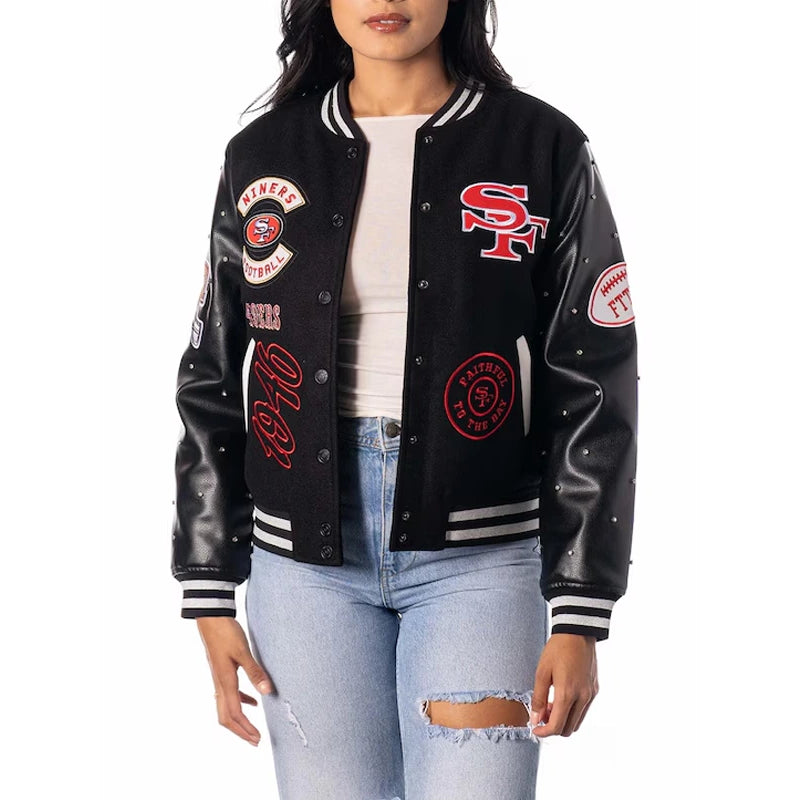 The Wild Collective San Francisco 49ers Black Varsity Sparkle