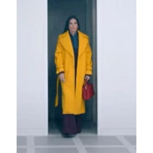 The Substance 2024 Demi Moore Yellow Coat
