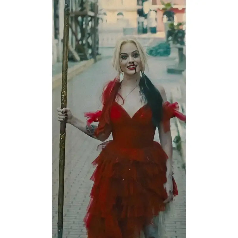 Harley Quinn The Suicide Squad 2 Red Dress Outfit S / Women