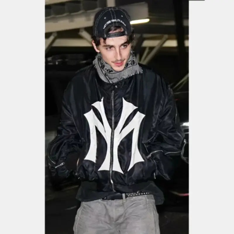 Timothée Chalamet Signature Mowalola Bomber Jacket – Vintage Jacket Timothée Chalamet Signature Mowalola Bomber Jacket – Vintage Jacket