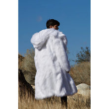 White Hooded Fur Coat
