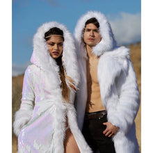 White Hooded Fur Coat