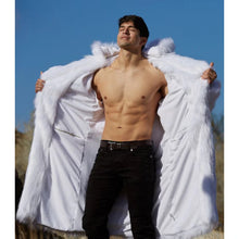 White Hooded Fur Coat