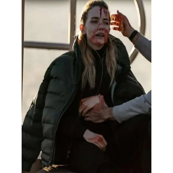 Willa Fitzgerald Alarum 2025 Green Puffer Jacket