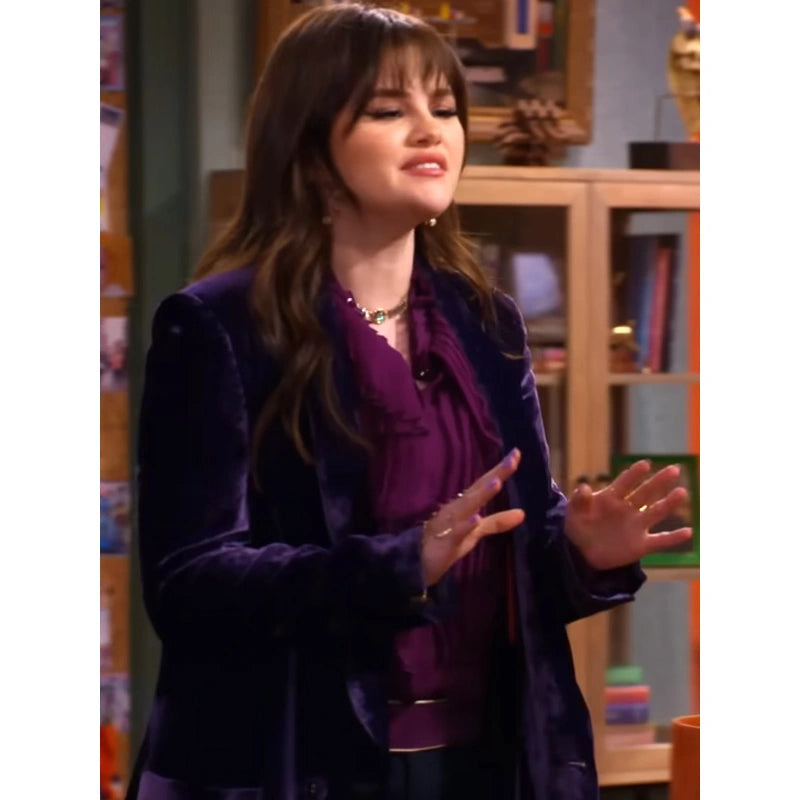 Alex Russo Purple Velvet Coat