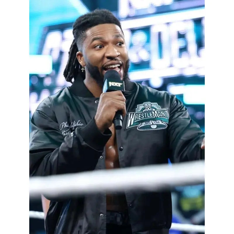 WrestleMania 40 Satin Varsity Black Jacket – Vintage Jacket