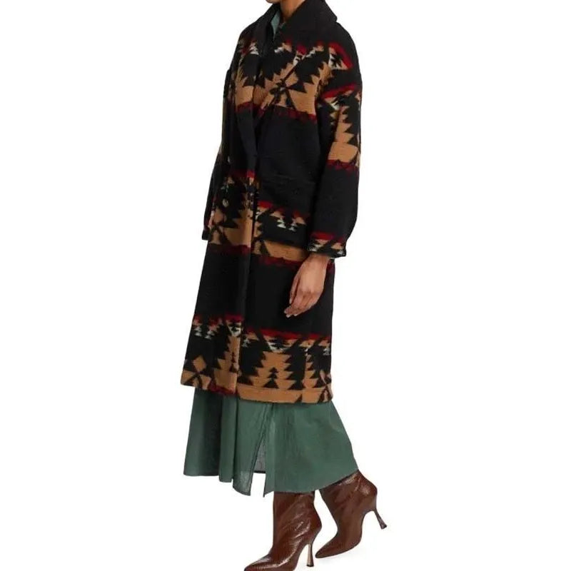 Yellowstone S05 Beth Dutton Black Printed Coat Yellowstone S05 Beth Dutton Black Printed Coat