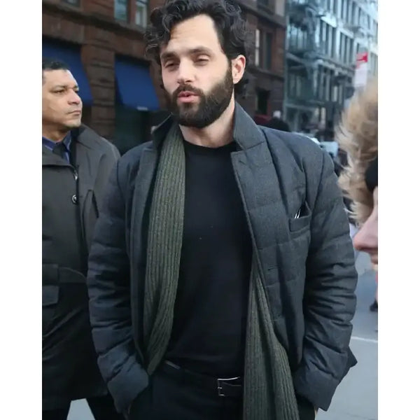 Penn Badgley You S04 Black Puffer Jacket