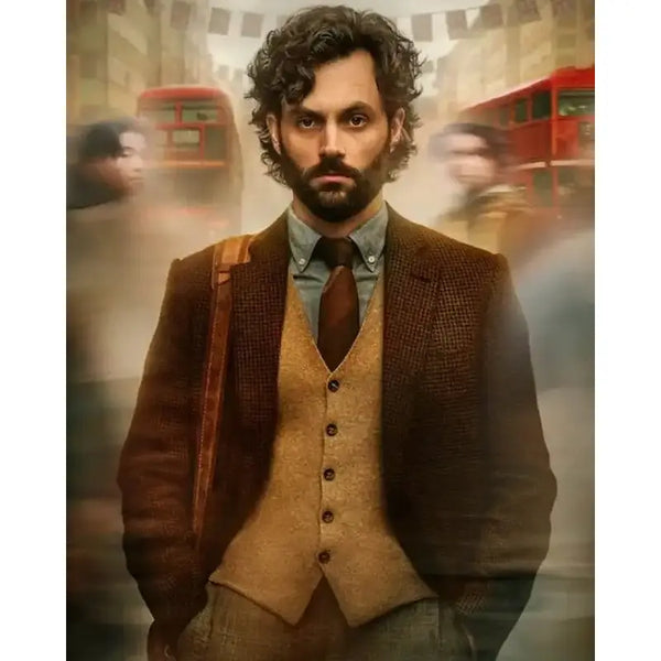 Penn Badgley You S04 Brown Blazer