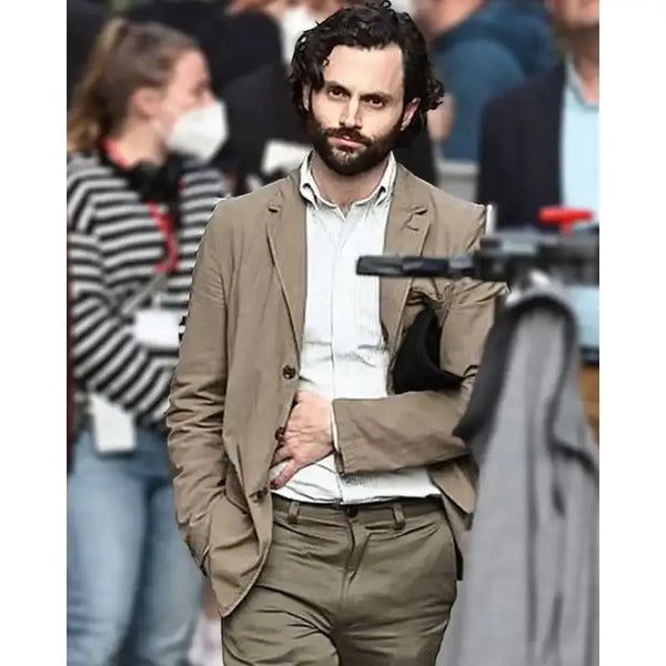 Penn Badgley You S04 Grey Blazer