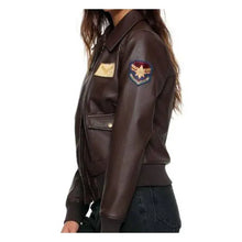 Captain Marvel Brie Larson Black Leather Jacket