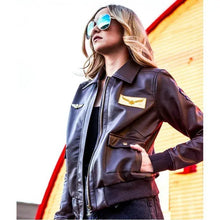 Captain Marvel Brie Larson Black Leather Jacket