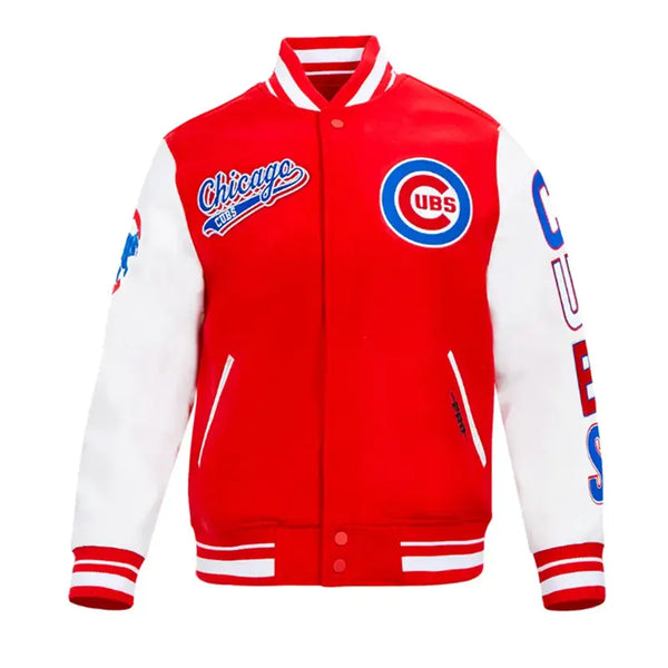 Chicago Cubs Classic Script Tail Rib Varsity Jacket