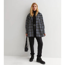 Gini London Navy Check Oversized navy check Shacket
