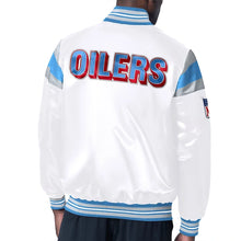Houston Oilers White & Light Blue Bomber Satin Jacket