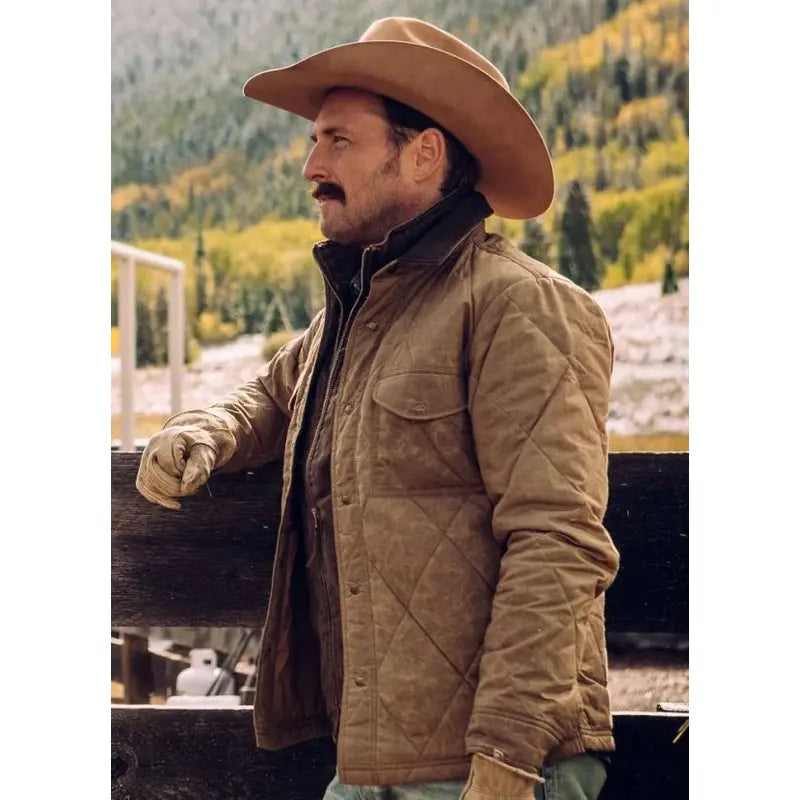 Tan quilted jacket best sale