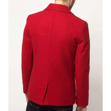 Red Wool Peacoat For Men's
