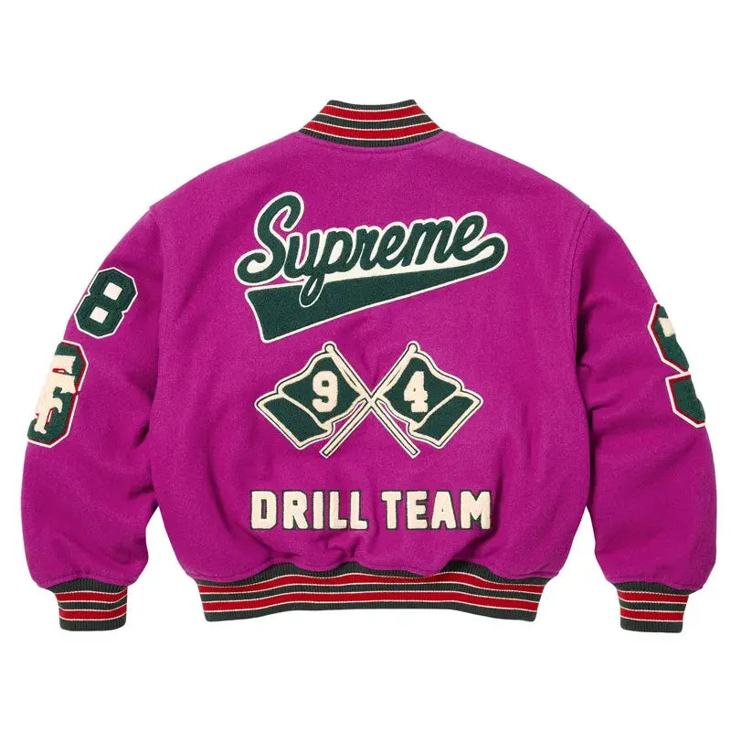 Drill Team Full-Snap Varsity Jacket | Modern Outerwear – Vintage