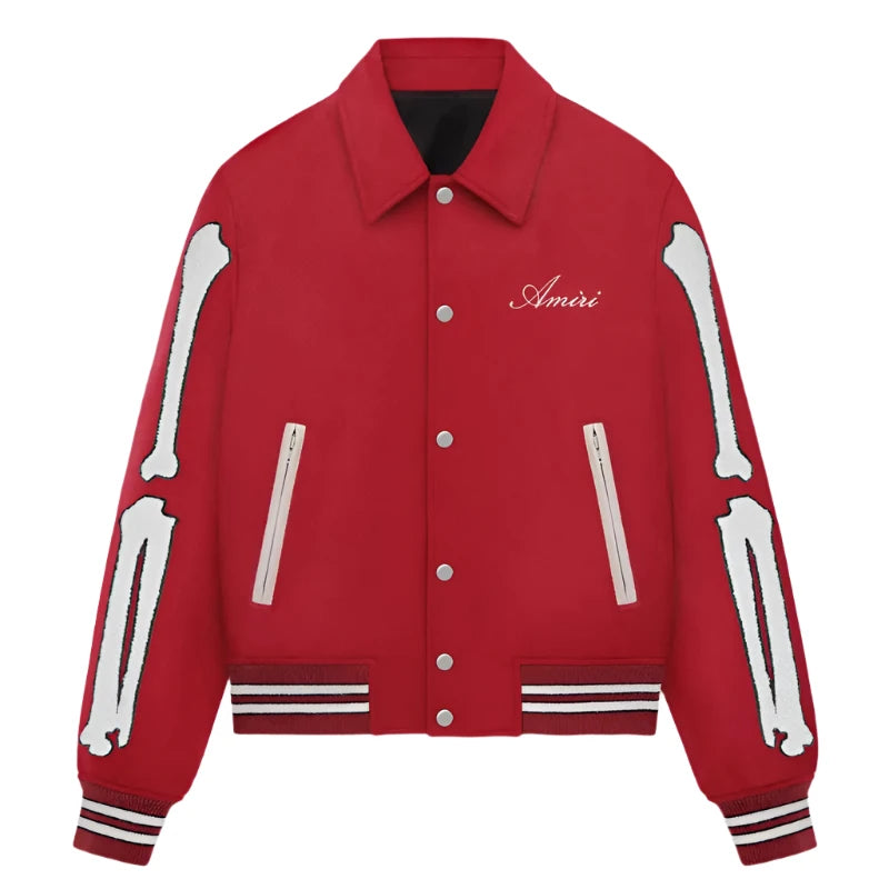 Amiri Bones Varsity Jacket | Unisex Bomber Outerwear – Vintage Jacket Amiri Bones Varsity Jacket | Unisex Bomber Outerwear – Vintage Jacket