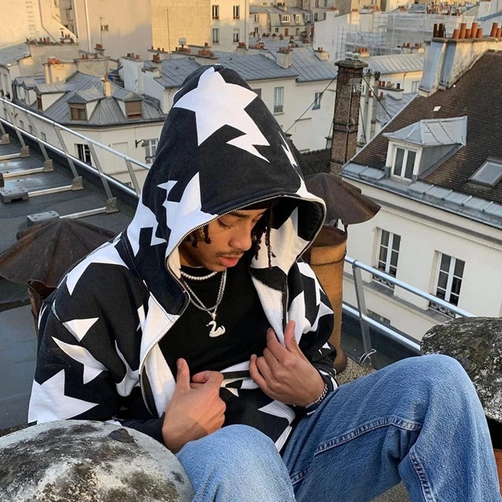 Y2k Star Full Zip Pullover Hoodie – Vintage Jacket