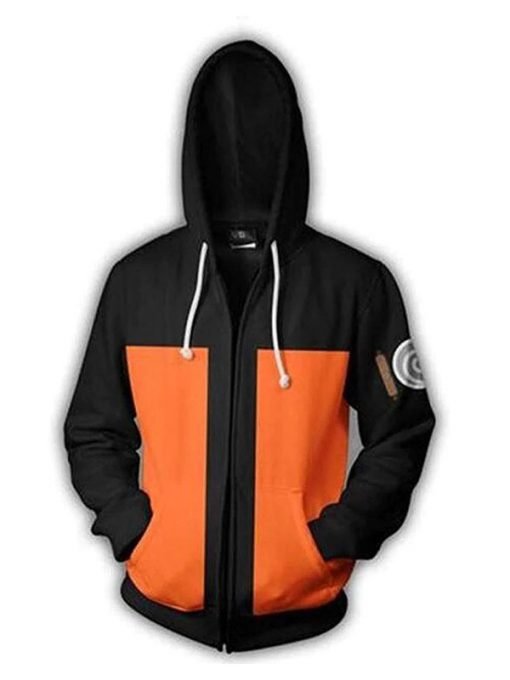Naruto Shippuden Orange and Black Hoodie