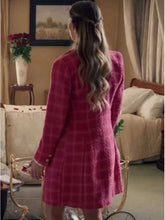 Alexa PenaVega A Paris Proposal 2023 Pink Plaid Coat