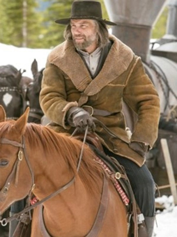 Anson Mount Hell on Wheels Shearling Brown Distressed Leather Coat
