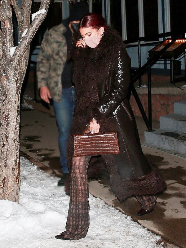 Kylie Jenner Brown Shearling Coat